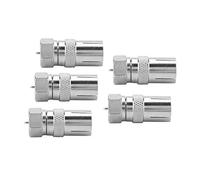 VBESTLIFE Adaptador Coaxial, Conector Macho Tipo F para Antena de TV RF con Transmisión de Señal Chapada en Oro, Conector de Latón sin Tornillo de Soldadura para Cable Satelital DVR, Paquete de 5