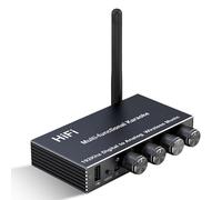 VBESTLIFE Adaptador de Audio Bluetooth, Mezclador de Karaoke con Perillas de Control Giratorias, Convertidor Digital a Analógico, con Entrada USB Auxiliar Coaxial óptica de Micrófono