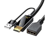 VBESTLIFE Adaptador de Cable HDMI a DP, 4K 60 Hz, Plug and Play, Conectores Chapados en Oro de 24 K, para Dispositivos de Visualización HDMI a DisplayPort