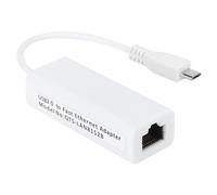 VBESTLIFE Adaptador Ethernet Micro USB a RJ45 para Placa Base 1,3 W, Tarjeta de Red de 10Mbps, Medio/dúplex Completo, USB 2,0 sin Costuras