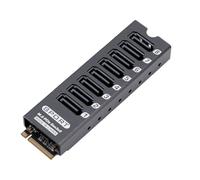 VBESTLIFE Adaptador M.2 a, Tarjeta de Expansión de 8 Puertos y 6 Gbps | PCIe 3.0 X2 16Gbps, Chip ASM1166, 8 Puertos .0, Carcasa de Aleación de Aluminio, Plug and Play, para Wins OS X