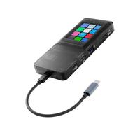 VBESTLIFE Adaptador Multipuerto USB C Hub, Pantalla Táctil LCD con PD 100W HDTV 3840x2160 RJ45 Tarjeta de Memoria TF USB3.0x3, para Computadora Portátil