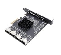 VBESTLIFE Adaptador PCIE a 4 Puertos Mini SAS SFF 8087, Tarjeta de Expansión PCIE 3.0 X4, Se Puede Ampliar a 16 Puertos Serial ATA 3.0