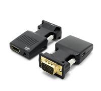 VBESTLIFE Adaptador VGA a HDMI, Convertidor de TV para Monitor VGA a HDMI 1080P 60 Hz, Admite Sincronización de Video y Sonido, Convertidor HDMI VGA Macho a Hembra para PC, Monitor, HDTV,