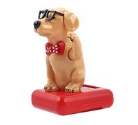 VBESTLIFE Adorno de Perro con Columpio con Energía Solar, Linda Decoración de Coche con Movimiento Divertido del Brazo, Accesorio de Escritorio Kawaii para Tablero, Figura de Mesa de Oficina en Casa