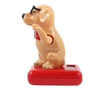VBESTLIFE Adorno Solar para Perro, Perro Saludando con Energía Solar con Brazo Oscilante, Decoración para Salpicadero de Coche, Plástico Duradero para Escritorio de Oficina en Casa, Regalo Divertido