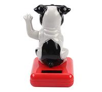 VBESTLIFE Adorno Solar para Perro, Perro Saludando con Energía Solar con Brazo Oscilante, Decoración para Salpicadero de Coche, Plástico Duradero para Escritorio de Oficina en Casa, Regalo Divertido