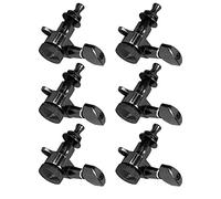 VBESTLIFE Afinadores de Bloqueo de Guitarra Clavijas de Afinación Selladas con Cuerdas Duraderas para Guitarra Acústica/eléctrica, Negro, 6 Piezas, Reducen el óxido, Mejoran el Placer de Tocar