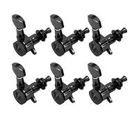 VBESTLIFE Afinadores de Bloqueo de Guitarra de Clavijas de Afinación Selladas, Material de Aleación Negra, 6 Tornillos, Mantenimiento de Tono, Fácil Instalación para Entusiastas de la Guitarra