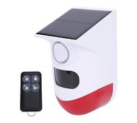 VBESTLIFE Alarma con Sensor de Movimiento Solar, Sirena de Seguridad WiFi a Prueba de Agua IP67 de 120 DB con Control Remoto y Luz Estroboscópica, 4 Modos para Casa de Granja en el Patio