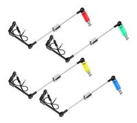 VBESTLIFE Alarma de Pesca, Suspensión de Caña con Indicadores LED de Mordedura de Alarma para Accesorio de Caña de Pescar (Rojo)