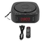 VBESTLIFE Alarma de Reproductor de CD, Reloj con Bluetooth USB Carga Dimmable Display Desktop Radio Control Remoto Alarma de Doble Alarma para Dormitorio (Enchufe de la UE)