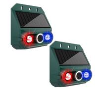 VBESTLIFE Alarma Solar con Sensor de Movimiento, Sirena de 129 DB, 4 Modos IP55, Dispositivo de Seguridad a Prueba de Agua con Luz Estroboscópica, para Patio, Granja, Jardín, Protección (2 Paquetes)