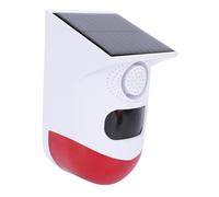 VBESTLIFE Alarma Solar de Luz y Sonido, Sensor de Movimiento para Exteriores, de Alarma de Seguridad con Advertencia de Flash, Sonido de 120 DB, Resistente Al Agua IP67, para Villa,