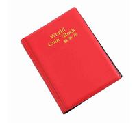 VBESTLIFE Álbum de Monedas, Carpeta de Almacenamiento de Monedas Mundial de 120 Bolsillos con Fundas Transparentes, Suministros de Recolección de para Conmemorativas Extranjeras, Carpeta de