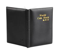 VBESTLIFE Álbum de Monedas, Carpeta de Almacenamiento de Monedas Mundial de 120 Bolsillos con Fundas Transparentes, Suministros de Recolección de para Conmemorativas Extranjeras, Carpeta de