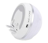 VBESTLIFE Altavoz Bluetooth de Inducción Inalámbrico con Soporte para Teléfono, Sonido Envolvente HiFi de 360°, Luz Ambiental Multicolor, Reproducción con Detección Automática (White)