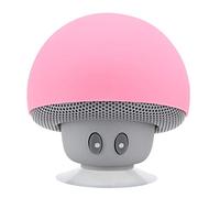 VBESTLIFE Altavoz Mushroom, Mini Altavoz Bluetooth Inalámbrico Portátil en Forma de Hongo Subwoofer con Ventosa, Micrófono Integrado, Rosa