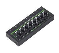 VBESTLIFE Amplificador de Auriculares, Divisor de Auriculares Estéreo de 8 Canales, Amplificador Estéreo Portátil con Luz RGB, para Estudios de Grabación, Conciertos, Hogar (Enchufe de la