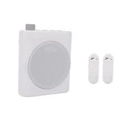 VBESTLIFE Amplificador de Voz Inalámbrico con Micrófonos Lavalier, Amplificador de Voz Portátil, Micrófono con Altavoz, Mini Megáfono con Clip para Habla (White)