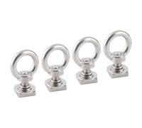 VBESTLIFE Anclaje de Amarre de Montaje en Pista en T, M8, Perno con Ranura en T de Acero Inoxidable Resistente, Anillos de Amarre, Ganchos de Cuerda Elástica, 4 Uds. (Silver)