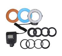 VBESTLIFE Anillo de Flash para Cámara SLR, Luz de Relleno Operada de 48pcs LED Bead Ring Flash con filtros de Color, Adaptador para Pentax,