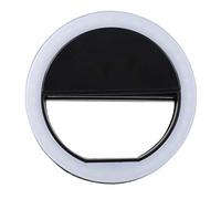 VBESTLIFE Anillo de luz LED Selfie Mini Anillo de luz Teléfono Celular portátil Luminoso O Círculo Clip de lámpara para iluminación Nocturna, Fotografía de Video(Negro)