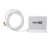 VBESTLIFE Antena de Tarjeta de Red Inalámbrica WiFi 6E, 2,4 GHz y 5,8 GHz Banda Dual WiFi 6E 4dBi Antena de Tarjeta de Red Inalámbrica de Alta Ganancia, Puerto SMA, 2M (Blanco)