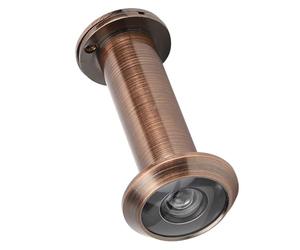 VBESTLIFE Anti Robo 220 Grados Visor de Puerta con Tapa Trasera, Bronce | Puertas de fibra de vidrio o metal, ángulo de visión de 220 grados desde detrás de la puerta cerrada