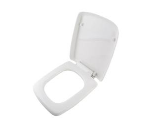 VBESTLIFE Asiento de Inodoro Cuadrado, Tapa Moderna con Cierre Silencioso, PP Grueso Fácil de Limpiar, Ajuste Universal para Inodoros Estándar, Accesorio de Baño Contemporáneo