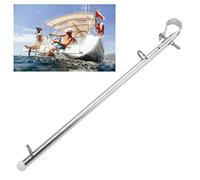 VBESTLIFE Asta de Bandera de Barco de 40 Cm, Accesorios de Hardware de Asta de Bandera de Yate Marino de Montaje en Riel de Acero Inoxidable Pulido Pr¨¢ctico
