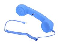 VBESTLIFE Auricular de Teléfono Retro, Auricular de Teléfono Tipo C, Receptor de Celular Portátil con Enchufe con Cable Vintage con Micrófono, para Conferencias, Llamadas (Blue)