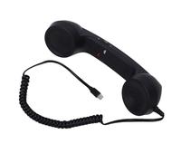 VBESTLIFE Auricular de Teléfono Retro, Auricular de Teléfono Tipo C, Receptor de Celular Portátil con Enchufe con Cable Vintage con Micrófono, para Conferencias, Llamadas (Black)