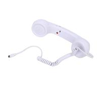 VBESTLIFE Auricular de Teléfono Retro, Auricular de Teléfono Tipo C, Receptor de Celular Portátil con Enchufe con Cable Vintage con Micrófono, para Conferencias, Llamadas (White)