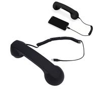 VBESTLIFE Auricular de Teléfono Retro, Tipo C Teléfono Retro Auricular con Cable Estilo Fijo Receptor de Manija para Videoconferencias Móviles, Llamadas, Reuniones (Black)