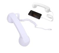VBESTLIFE Auricular de Teléfono Retro, Tipo C Teléfono Retro Auricular con Cable Estilo Fijo Receptor de Manija para Videoconferencias Móviles, Llamadas, Reuniones (White)