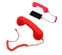 VBESTLIFE Auricular de Teléfono Retro, Tipo C Teléfono Retro Auricular con Cable Estilo Fijo Receptor de Manija para Videoconferencias Móviles, Llamadas, Reuniones (Rojo)