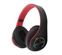 VBESTLIFE Auriculares Bluetooth sobre la Oreja con Luz RGB, Auriculares Inalámbricos Plegables para Juegos con Graves Profundos para Viajes, Trabajo, Teléfono Móvil, Compatible con Tarjeta