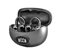 VBESTLIFE Auriculares con Cancelación de Ruido con Pantalla LED, Auriculares Inalámbricos BT 5.4 con Micrófono Dual para Llamadas Claras, para Deportes, Correr, Gimnasio, Entrenamiento (Negro Gris)