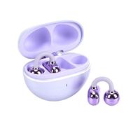VBESTLIFE Auriculares con Clip, Cómodos Auriculares Inalámbricos Bluetooth 6.0 de Oreja Abierta con Controlador de 18,2 Mm, Tiempo de Reproducción de 40 Horas, IPX7 Resistente Al Agua para (Purple)