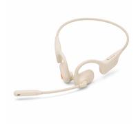 VBESTLIFE Auriculares de Conducción ósea, IPX6 a Prueba de Agua AI con Cancelación de Ruido Bluetooth 5.3 Auriculares Inalámbricos con Micrófono, Tecla de Silencio para Deportes Al Aire (Albaricoque)