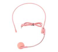 VBESTLIFE Auriculares Falsos, Accesorio de Auricular de Micrófono Falso Ajustable Rosa, Accesorio de Disfraz de Cosplay con Esponja de Silicona, para Actuaciones en Escenario