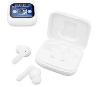 VBESTLIFE Auriculares Inalámbricos, Auriculares Bluetooth 5.4 con Estuche de Carga de Pantalla Táctil LCD, Controlador Dinámico de 13 Mm para Graves Ricos, a Prueba de Agua IPX5, 32H (White)