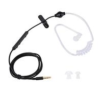 VBESTLIFE Auriculares intrauditivos antirradiación Auricular de Seguridad de Tubo de Aire con micrófono Enchufe de 3,5 mm para teléfono móvil(Negro)