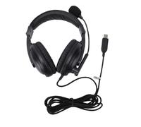 VBESTLIFE Auriculares USB para Colocar sobre la Oreja, Micrófono Ajustable de 120 Grados, Almohadillas Suaves para la Oreja, Auriculares con Cable de Alta Fidelidad con Captación