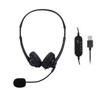 VBESTLIFE Auriculares USB para Computadora con Micrófono, Auriculares Estéreo con Cable con Micrófono con Cancelación de Ruido para PC, Computadora Portátil