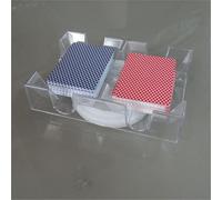 VBESTLIFE Bandeja de Cartas de 2 Barajas/6 Barajas, Bandeja de Cartas Canasta Giratoria de Plástico Suave, Práctico Soporte para Cartas de Juego, Organizador de Juegos de Cartas