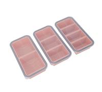 VBESTLIFE Bandeja de Silicona para Congelador con Tapas, Recipientes de Almacenamiento de Alimentos para Caldo de Sopa, Apto para Horno, Microondas y Lavavajillas, con Líneas de Medición, (Rosa claro)