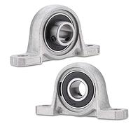 VBESTLIFE Bloque de Almohada con rodamiento de Bolas de diámetro de Orificio, KP001 Rodamientos de Bloque de Almohada de 12 mm Orificio de Brida Autoajuste automático Soporte montado en el Centro