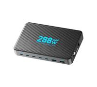 VBESTLIFE Bloque de Cargador USB C de 288W, Estación de Carga de 8 Puertos GAN Carga Rápida Tipo C y Adaptador de Cargador de Pared USB A para Teléfono, Tabletas, Computadora Portátil (Enchufe de la